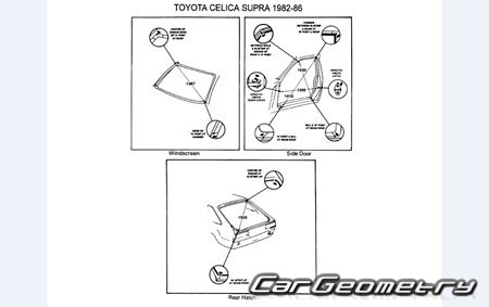 Toyota Celica XX (GA61 MA61 MA63) 1981-1985 (RH Japanese market) Body dimensions