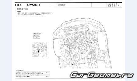 Lexus IS F (USE20) 2007-2014 (RH Japanese market) Body dimensions