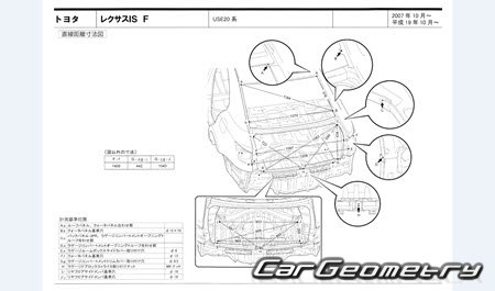 Lexus IS F (USE20) 2007-2014 (RH Japanese market) Body dimensions