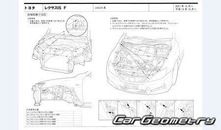 Lexus IS F (USE20) 2007-2014 (RH Japanese market) Body dimensions