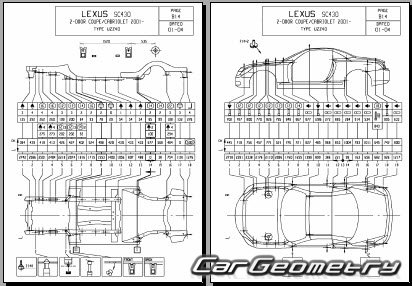 Lexus SC430 (UZZ40) 2005-2010 (RH Japanese market) Body dimensions