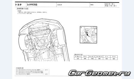 Lexus IS350 IS250 20052012 (RH Japanese market) Body dimensions