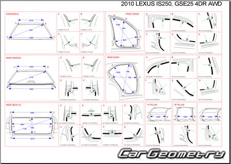 Lexus IS350 IS250 20052012 (RH Japanese market) Body dimensions