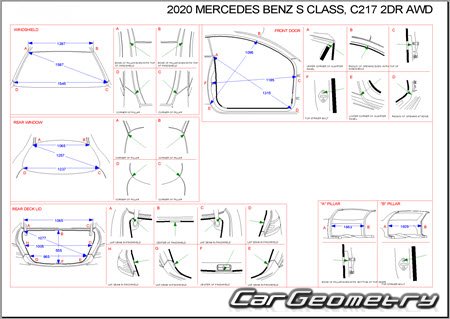 Mercedes S-Class Coupe (C217) 2015-2021 Body dimensions