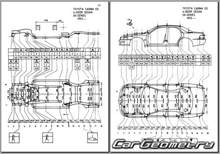 Toyota Carina ED (T200) 1993-1998 (RH Japanese market) Body dimensions