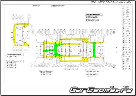 Toyota Carina ED (T200) 1993-1998 (RH Japanese market) Body dimensions