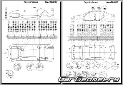 Toyota Carina & Corona (T190) 1992-1996 (RH Japanese market) Body dimensions