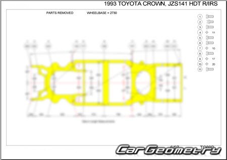 Toyota Crown (S140) 1991-1995 (RH Japanese market) Body dimensions