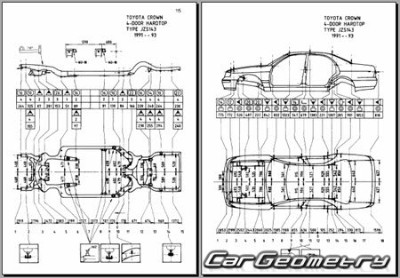 Toyota Crown (S140) 1991-1995 (RH Japanese market) Body dimensions