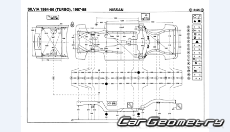 Nissan Silvia & Gazelle (S12) 1983-1988 (RH Japanese market) Body dimensions