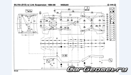 Nissan Silvia & Gazelle (S12) 1983-1988 (RH Japanese market) Body dimensions