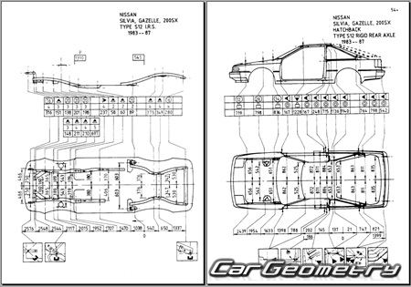 Nissan Silvia & Gazelle (S12) 1983-1988 (RH Japanese market) Body dimensions