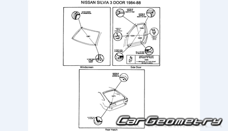 Nissan Silvia & Gazelle (S12) 1983-1988 (RH Japanese market) Body dimensions