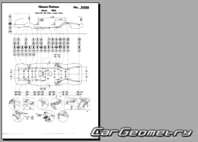 Nissan Silvia & Gazelle (S12) 1983-1988 (RH Japanese market) Body dimensions