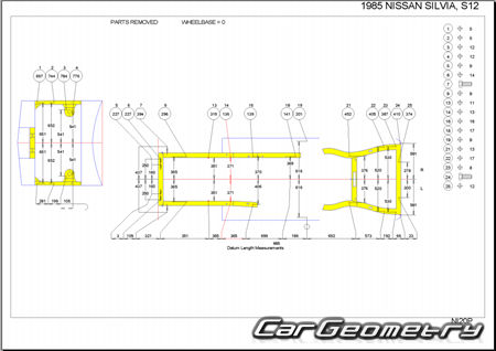 Nissan Silvia & Gazelle (S12) 1983-1988 (RH Japanese market) Body dimensions