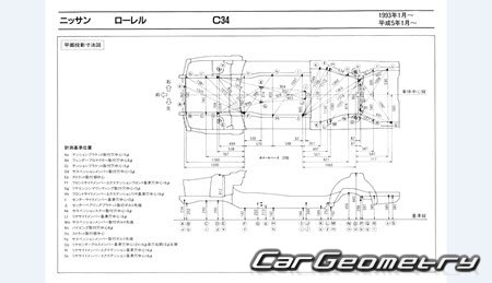 Nissan Laurel (C34) 1993-1997 (RH Japanese market) Body dimensions