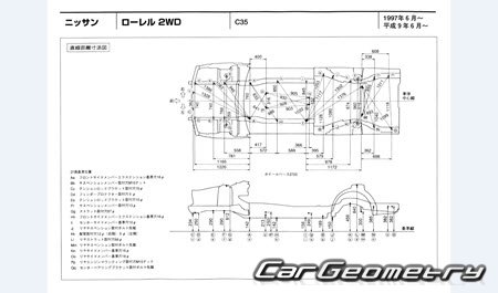 Nissan Laurel (C35) 1997-2002 (RH Japanese market) Body dimensions