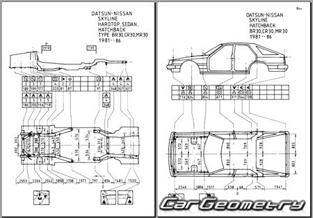 Nissan Skyline (R30) 1981-1985 (RH Japanese market) Body dimensions