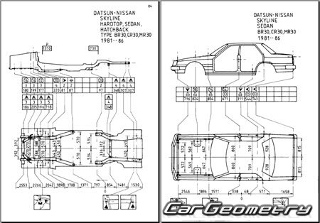 Nissan Skyline (R30) 1981-1985 (RH Japanese market) Body dimensions