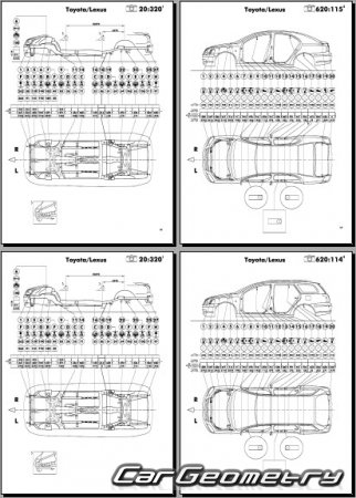 Toyota Avensis (T250) 2002-2010 (RH Japanese market) Body dimensions