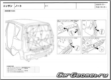 Nissan Note (E11) 20052012 (RH Japanese market) Body dimensions