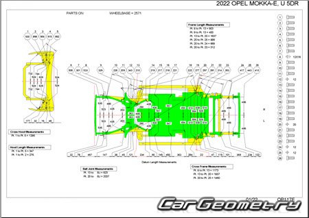   Opel Mokka Electric (B) 2021-2027 Body dimensions