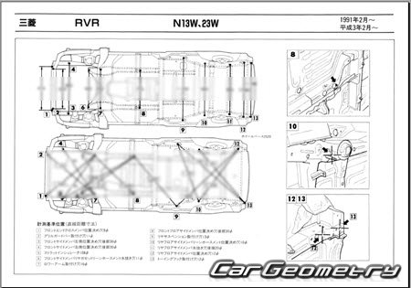 Mitsubishi RVR (N13W N23W) 19911997 (RH Japanese market) Body dimensions