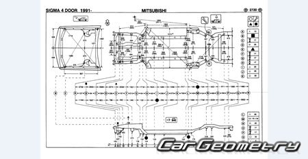 Mitsubishi Diamante & Sigma 1990-1994 (RH Japanese market) Body dimensions