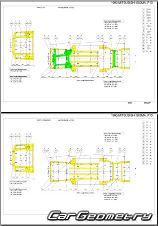 Mitsubishi Diamante & Sigma 1990-1994 (RH Japanese market) Body dimensions