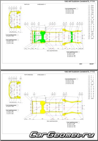 Mitsubishi Diamante & Sigma 1990-1994 (RH Japanese market) Body dimensions