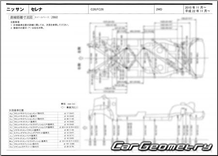 Nissan Serena (C26) 2010-2016 (RH Japanese market) Body dimensions