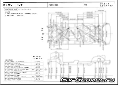 Nissan Serena (C26) 2010-2016 (RH Japanese market) Body dimensions