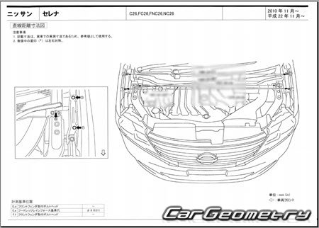 Nissan Serena (C26) 2010-2016 (RH Japanese market) Body dimensions