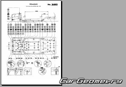 Mitsubishi Lancer & Mirage 1983-1988 (RH Japanese market) Body dimensions