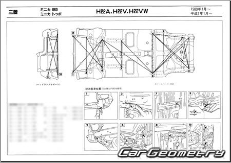 Mitsubishi Minica 1989-1993 (RH Japanese market) Body dimensions