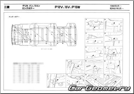 Mitsubishi Delica 1986-1999 (RH Japanese market) Body dimensions