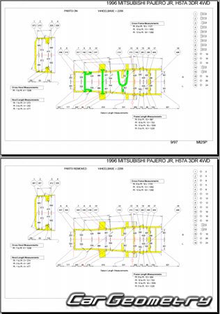 Mitsubishi Pajero Jr & Pajero Mini 1994-1998 (RH Japanese market) Body dimensions