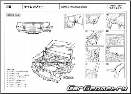 Mitsubishi Challenger 1996-2001 (RH Japanese market) Body dimensions