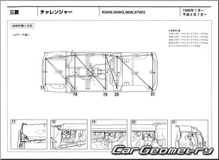 Mitsubishi Challenger 1996-2001 (RH Japanese market) Body dimensions