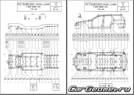 Mitsubishi Galant & Legnum (EA# EC#) 1996-2003 (RH Japanese market) Body dimensions