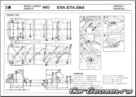 Mitsubishi Emeraude 1992-1996 (RH Japanese market) Body dimensions