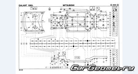 Mitsubishi Galant 1992-1996 (RH Japanese market) Body dimensions