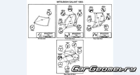 Mitsubishi Galant 1992-1996 (RH Japanese market) Body dimensions