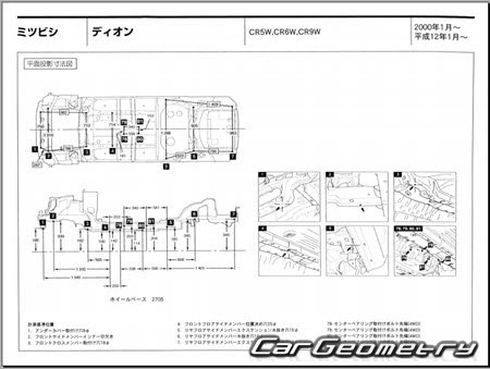 Mitsubishi Dion 2000-2005 (RH Japanese market) Body dimensions