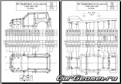 Mitsubishi Pajero III (3DR 5DR) 1999-2006 (RH Japanese market) Body dimensions