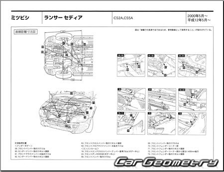 Mitsubishi Lancer Cedia (CS2A CS5A) 2000-2003 (RH Japanese market) Body dimensions