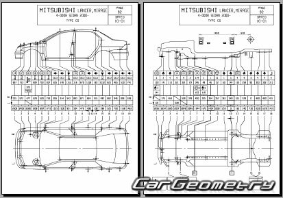 Mitsubishi Lancer Cedia (CS2A CS5A) 2000-2003 (RH Japanese market) Body dimensions