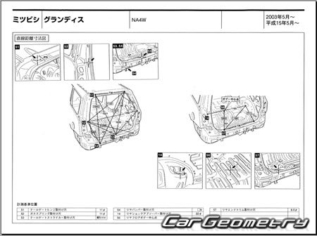 Mitsubishi Grandis (NA4W) 2003-2009 (RH Japanese market) Body dimensions