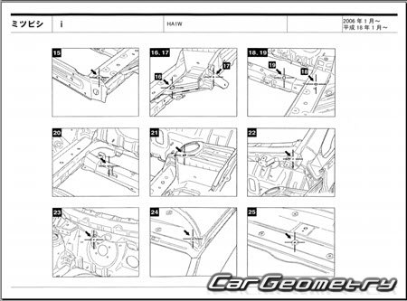 Mitsubishi i (HA1W) 2006-2013 (RH Japanese market) Body dimensions