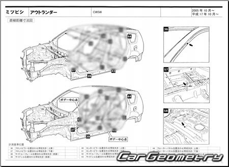 Mitsubishi Outlander (CW5W) 2005-2012 (RH Japanese market) Body dimensions